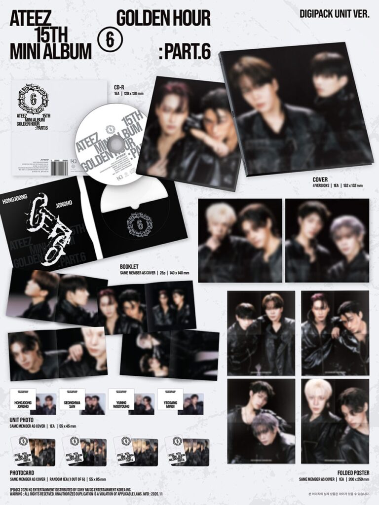 ATEEZ – 15th Mini Album [GOLDEN HOUR : Part.6] (Digipack Unit)