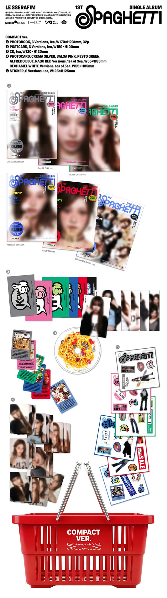 LE SSERAFIM – 1st Single Album [SPAGHETTI] (Compact)