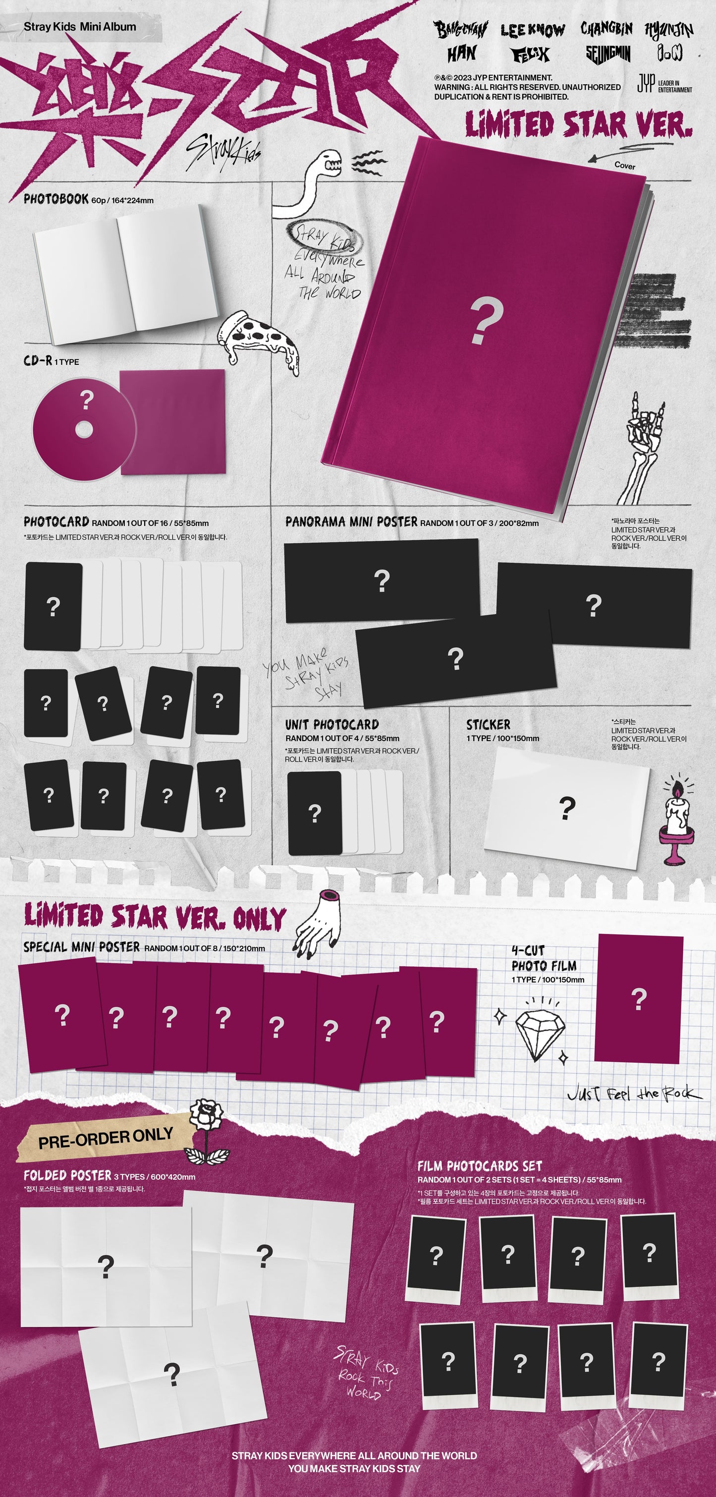 STRAY KIDS - 8th Mini Album [樂-STAR] (Limited Star)