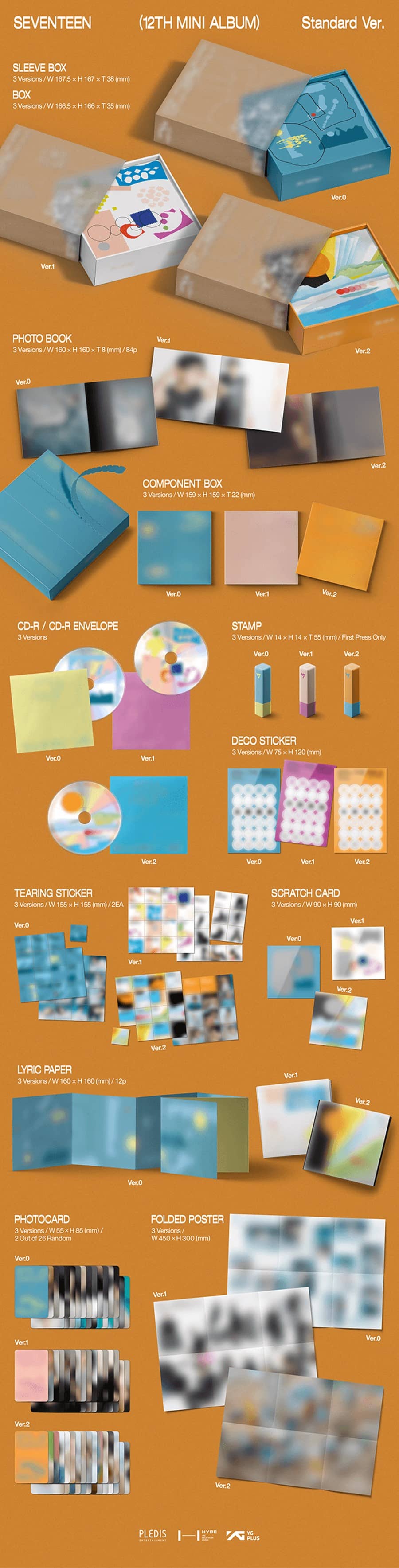 [WEVERSE POB] SEVENTEEN – 12th Mini Album [SPILL THE FEELS] (Set)