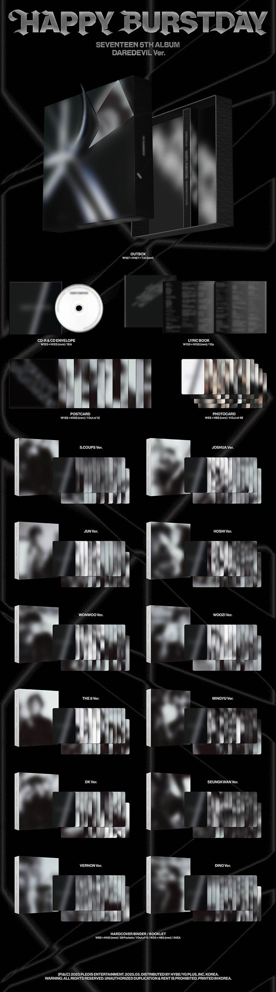 SEVENTEEN - 5th Album [HAPPY BURSTDAY] (DAREDEVIL)