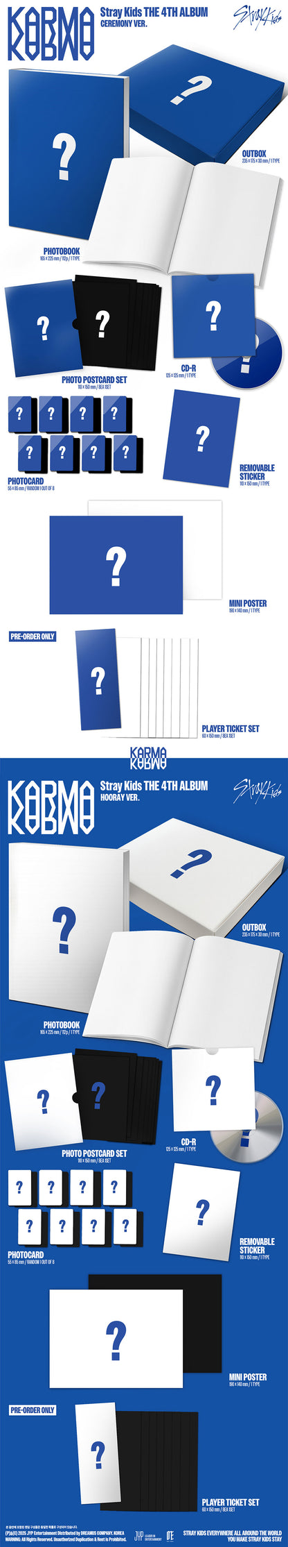 (Set POBs) Stray Kids – The 4th Full Album [KARMA] (Ceremony/Hooray)