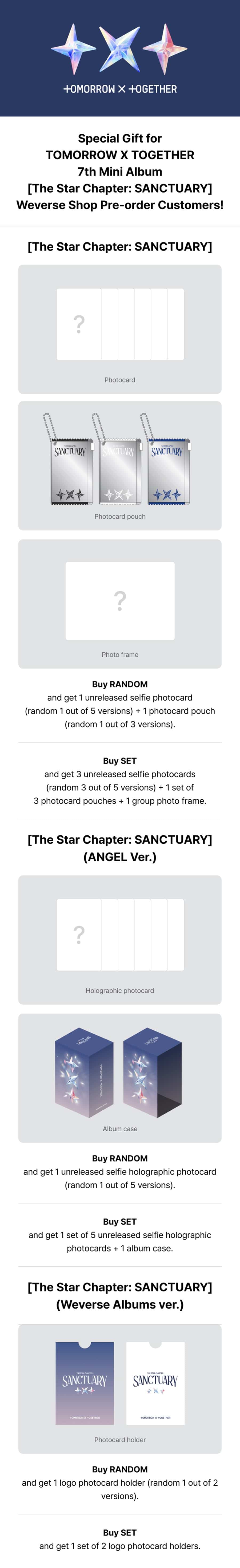 TOMORROW X TOGETHER (TXT) Album SANCTUARY – The Star Chapter (Angel Version) – Vorbestellung