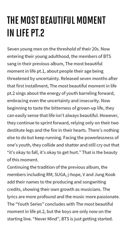 BTS - 4th Mini Album[The Most Beautiful Moment in Life PT.2]